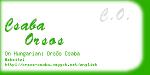 csaba orsos business card