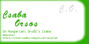 csaba orsos business card